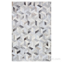 Luxury Grey home hotel cow hide patchwork rugs